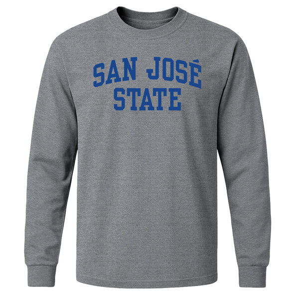 San Jose State University Classic Long Sleeve T-Shirt (Charcoal Grey)