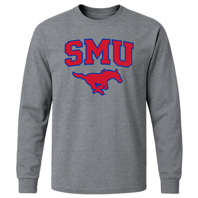 Southern Methodist University Heritage Long Sleeve T-Shirt (Charcoal Grey)
