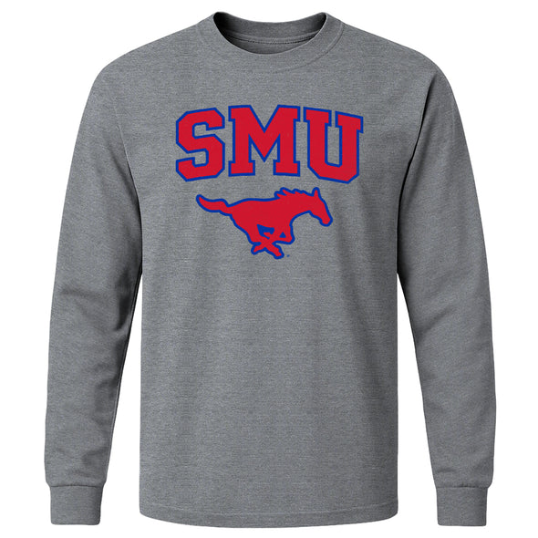 Southern Methodist University Heritage Long Sleeve T-Shirt (Charcoal Grey)