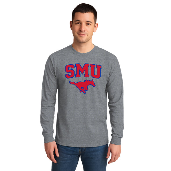 Southern Methodist University Heritage Long Sleeve T-Shirt (Charcoal Grey)