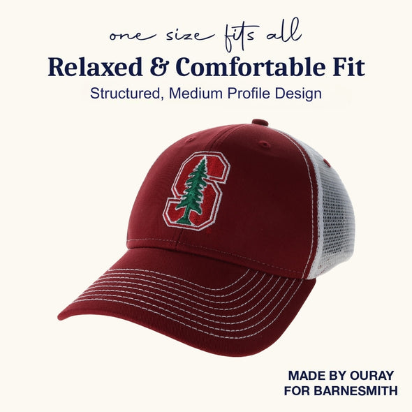 Stanford University Sideline Trucker Hat One-Size (Burnt Henna/White)