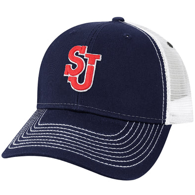 St. John's University Sideline Trucker Hat One-Size (Navy/White)