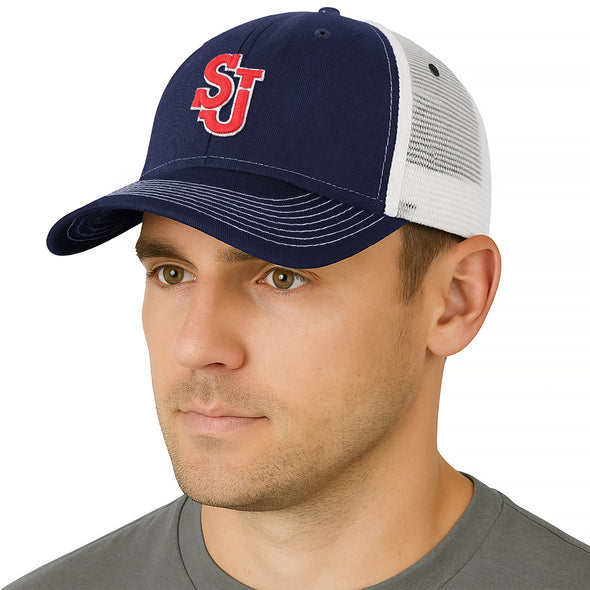 St. John's University Sideline Trucker Hat One-Size (Navy/White)