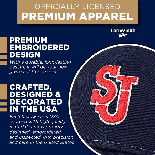 St. John's University Sideline Trucker Hat One-Size (Navy/White)