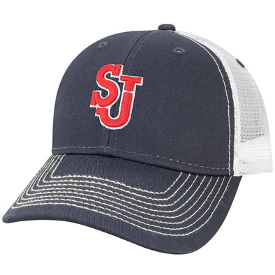 St. John's University Sideline Trucker Hat One-Size (Navy/White)