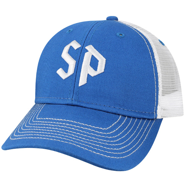 Saint Peters University Sideline Trucker Hat One-Size (Royal/White)