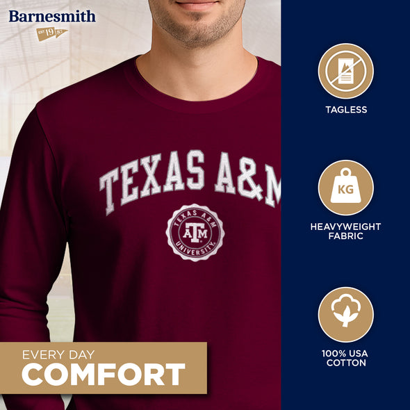 Texas A&M University Heritage Long Sleeve T-Shirt (Maroon)