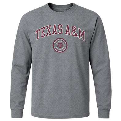 Texas A&M University Heritage Long Sleeve T-Shirt (Charcoal Grey)