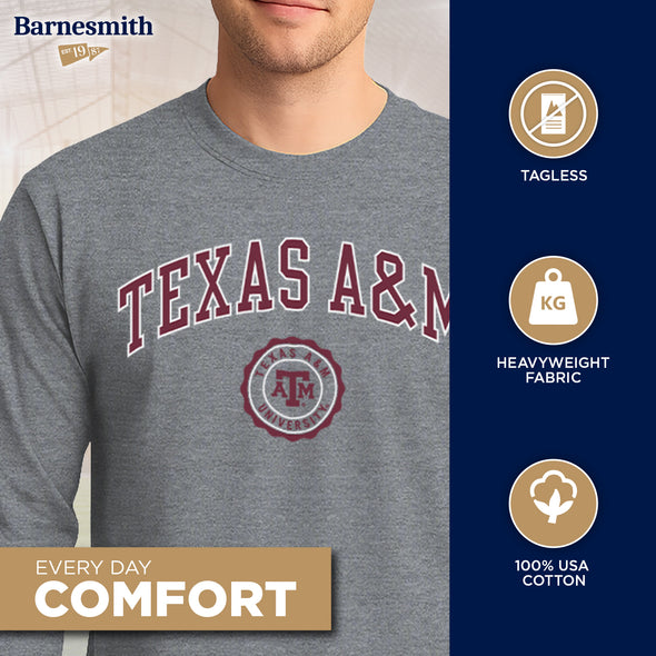 Texas A&M University Heritage Long Sleeve T-Shirt (Charcoal Grey)
