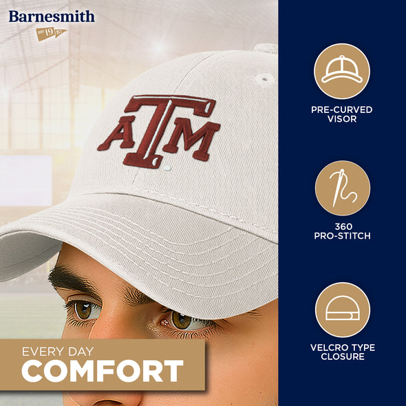 Texas A&M University Spirit Baseball Hat One-Size (White)