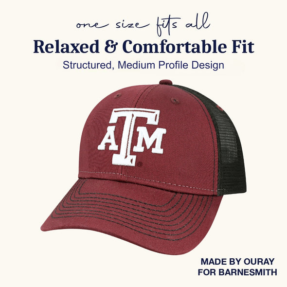 Texas A&M University Sideline Trucker Hat One-Size (Maroon/Black)