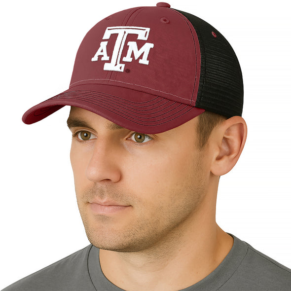 Texas A&M University Sideline Trucker Hat One-Size (Maroon/Black)
