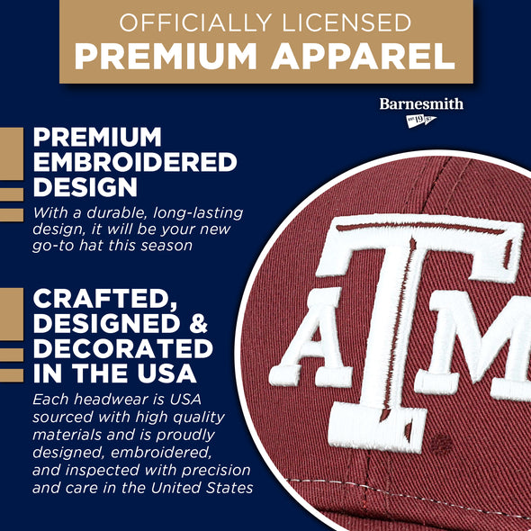 Texas A&M University Sideline Trucker Hat One-Size (Maroon/Black)