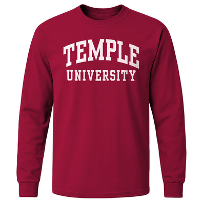 Temple University Classic Long Sleeve T-Shirt (Cardinal)