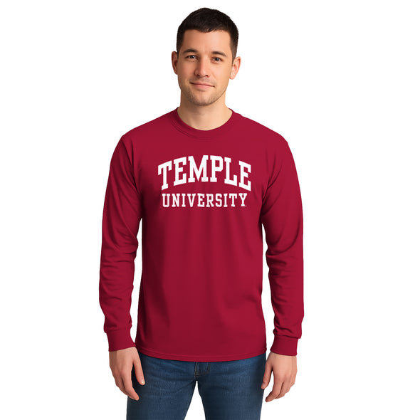Temple University Classic Long Sleeve T-Shirt (Cardinal)