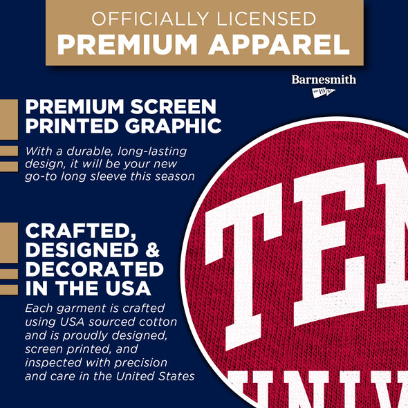 Temple University Classic Long Sleeve T-Shirt (Cardinal)