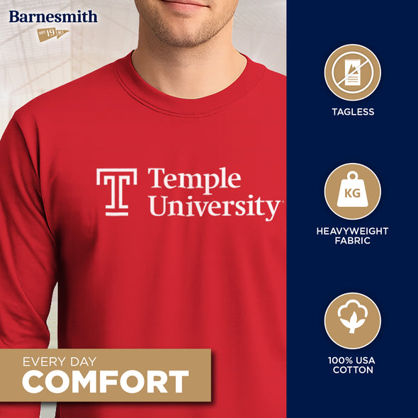 Temple University Heritage Long Sleeve T-Shirt II (Cardinal)