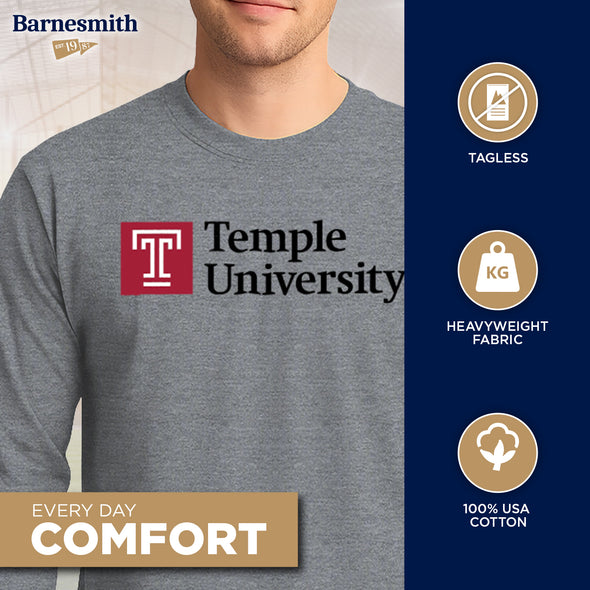 Temple University Heritage Long Sleeve T-Shirt II (Charcoal Grey)
