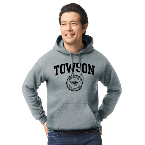 Towson University Heritage Hooded Sweatshirt (Charcoal Grey)