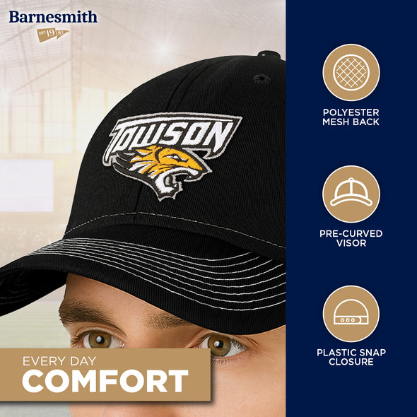 Towson University Sideline Trucker Hat One-Size (Black/White)