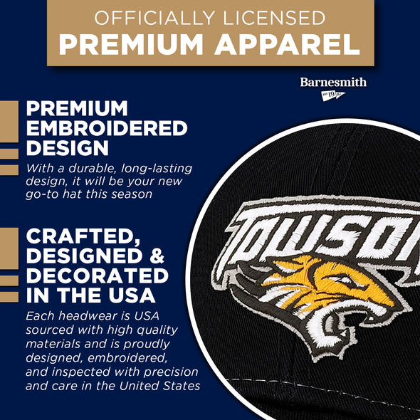 Towson University Sideline Trucker Hat One-Size (Black/White)