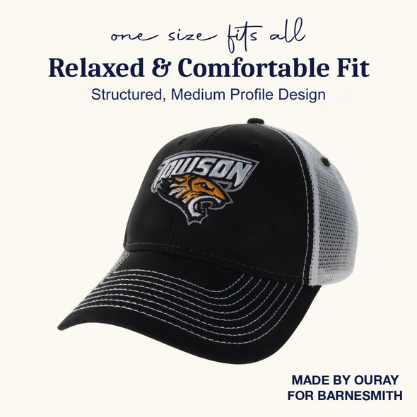 Towson University Sideline Trucker Hat One-Size (Black/White)