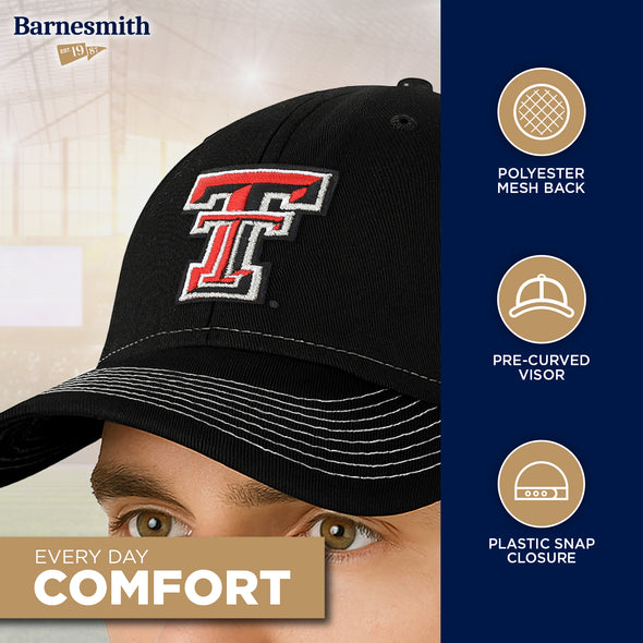 Texas Tech University Sideline Trucker Hat One-Size (Black/White)