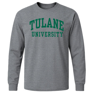 Tulane University Classic Long Sleeve T-Shirt (Charcoal Grey)
