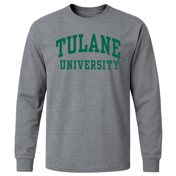 Tulane University Classic Long Sleeve T-Shirt (Charcoal Grey)