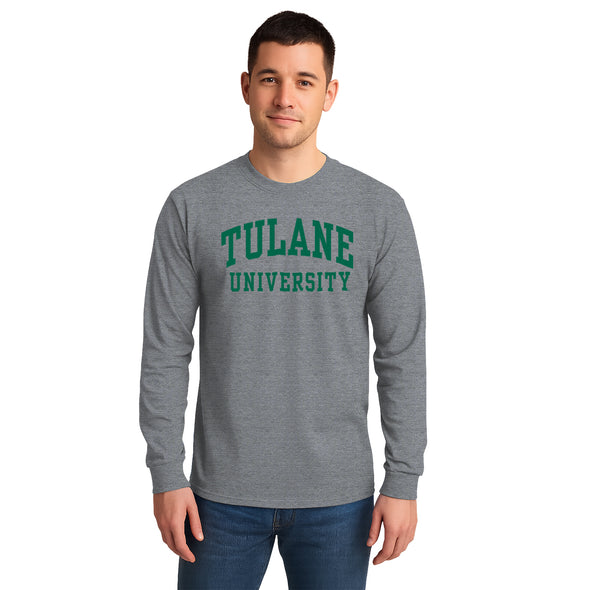 Tulane University Classic Long Sleeve T-Shirt (Charcoal Grey)