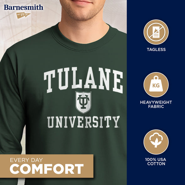 Tulane University Heritage Long Sleeve T-Shirt (Hunter Green)