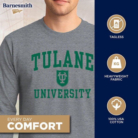 Tulane University Heritage Long Sleeve T-Shirt (Charcoal Grey)