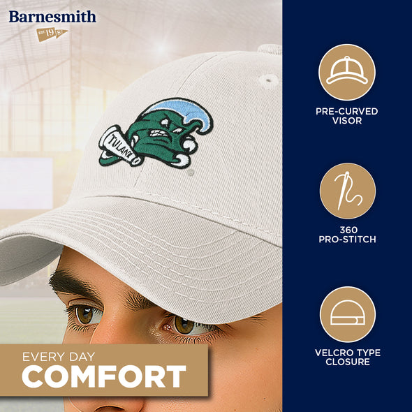 Tulane University Spirit Baseball Hat One-Size (White)