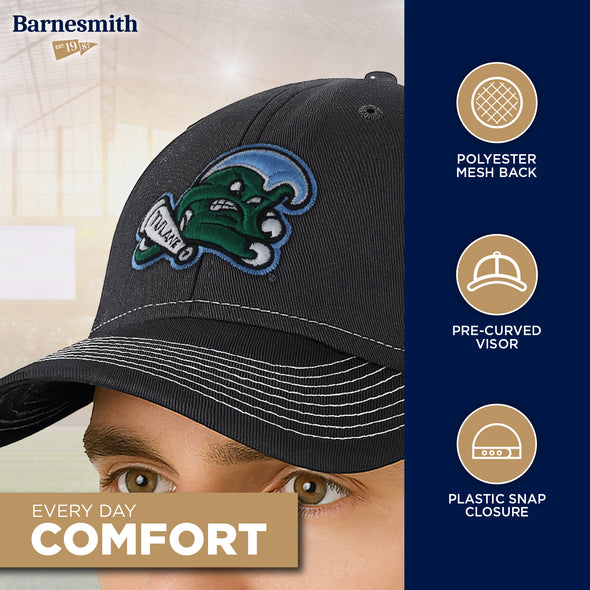 Tulane University Sideline Trucker Hat One-Size (Dark Grey/White)
