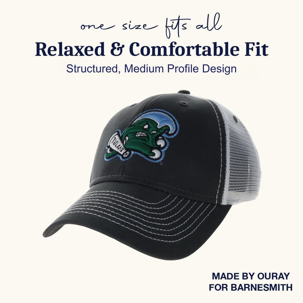 Tulane University Sideline Trucker Hat One-Size (Dark Grey/White)