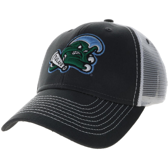 Tulane University Sideline Trucker Hat One-Size (Dark Grey/White)