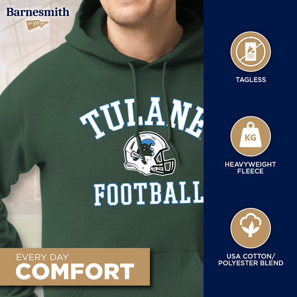 Tulane University Football Hooded Sweatshirt (Hunter Green)