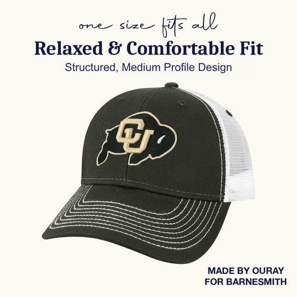 University of Colorado Sideline Trucker Hat One-Size (Black/White)
