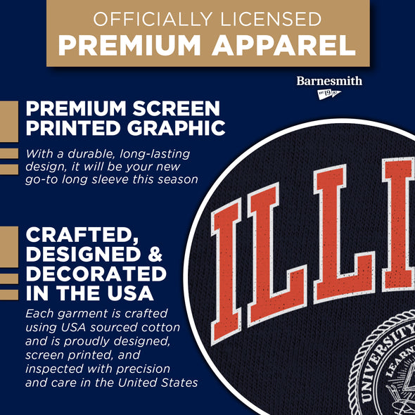 University of Illinois Heritage Long Sleeve T-Shirt (Navy)