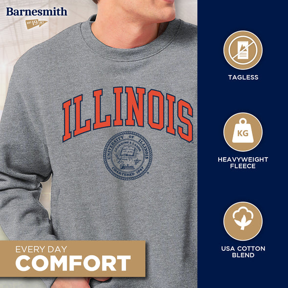 University of Illinois Heritage Crewneck Sweatshirt (Charcoal)