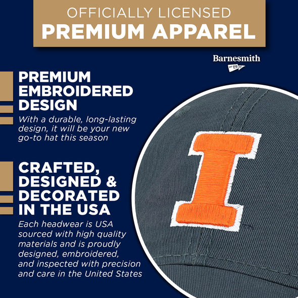 University of Illinois Spirit Baseball Hat One-Size (Navy)