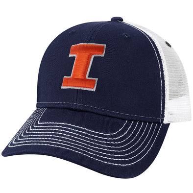 University of Illinois Sideline Trucker Hat One-Size (Navy/White)