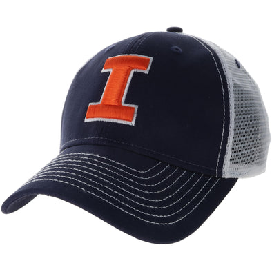 University of Illinois Sideline Trucker Hat One-Size (Navy/White)