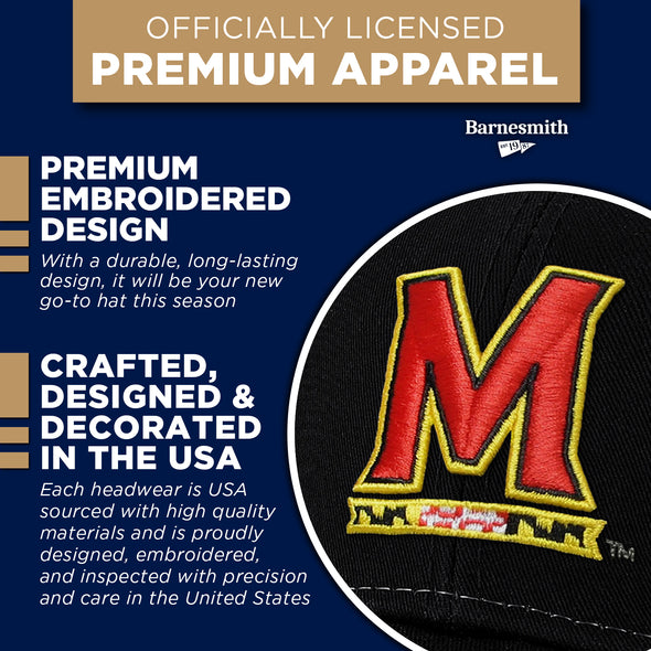 University of Maryland Sideline Trucker Hat One-Size (Black/White)