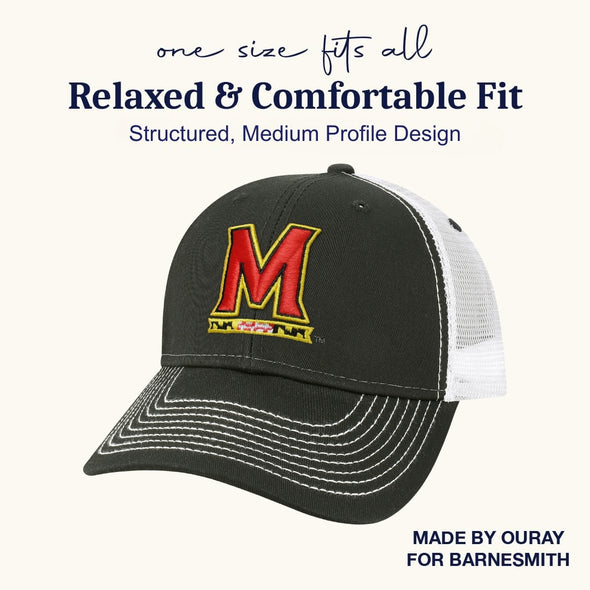 University of Maryland Sideline Trucker Hat One-Size (Black/White)