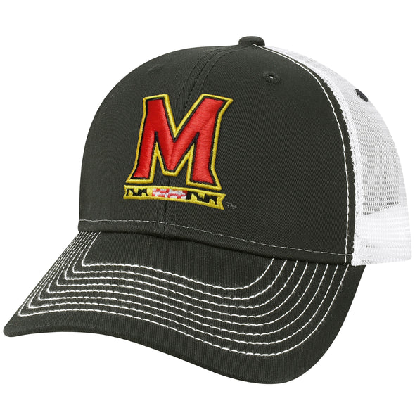 University of Maryland Sideline Trucker Hat One-Size (Black/White)