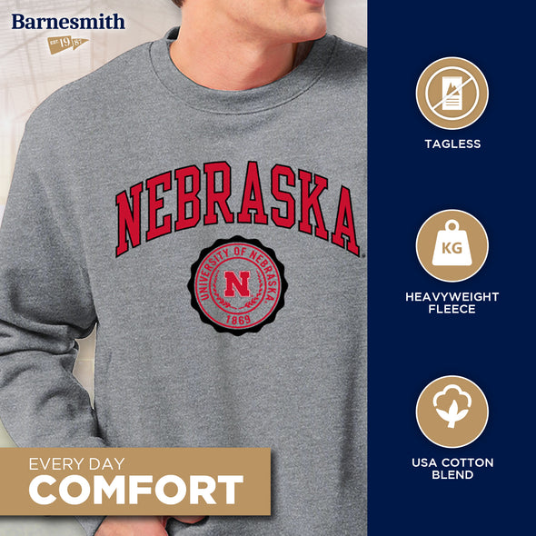 University of Nebraska Heritage Crewneck Sweatshirt (Charcoal)