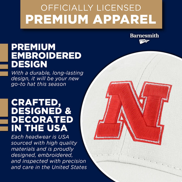 University of Nebraska Spirit Baseball Hat One-Size (White)