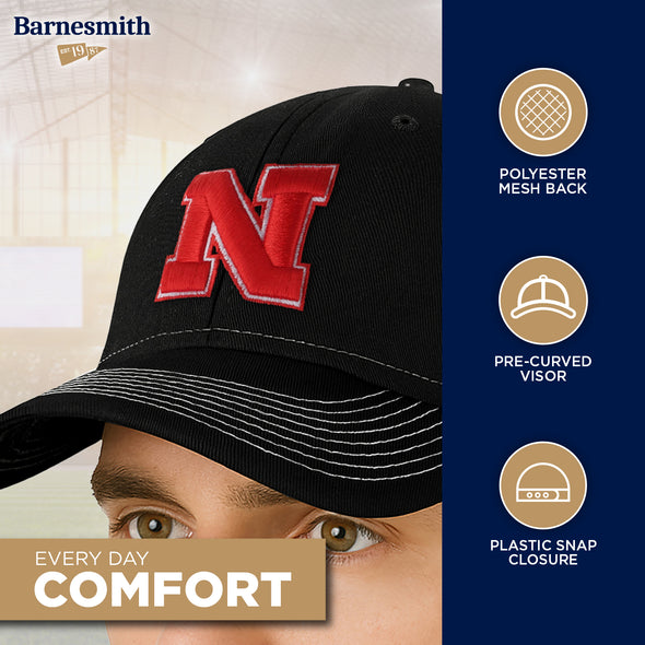 University of Nebraska Sideline Trucker Hat One-Size (Black/White)