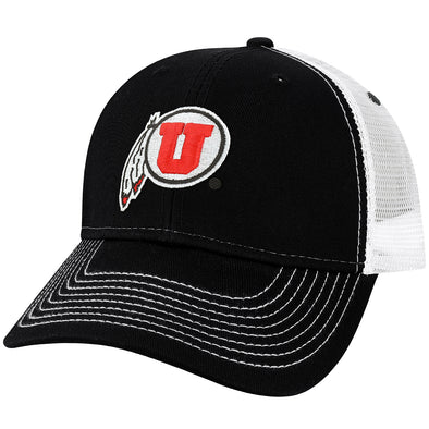 University of Utah Sideline Trucker Hat One-Size (Black/White)